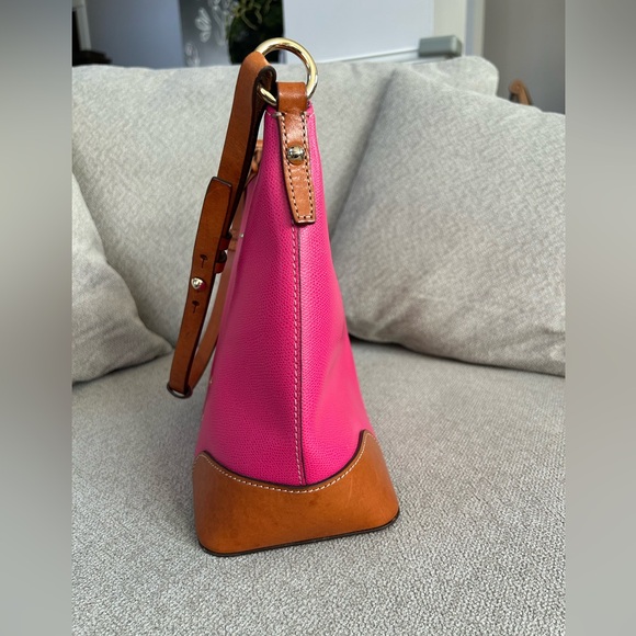 Dooney & Bourke Fuchsia and Tan Shoulder Bag - Picture 3 of 7